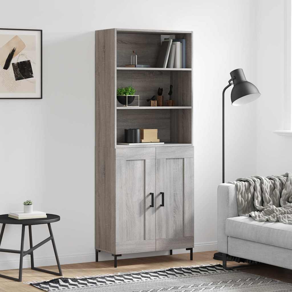 Visoka komoda siva sonome 69,5x34x180 cm od konstruiranog drva