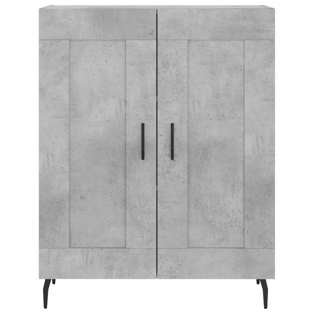 Visoka komoda siva betona 69,5x34x180 cm od konstruiranog drva