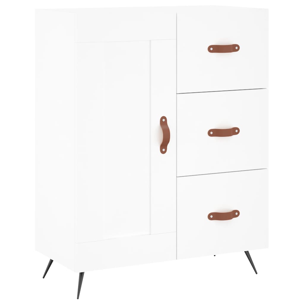 Visoka komoda bijela 69,5x34x180 cm konstruirano drvo