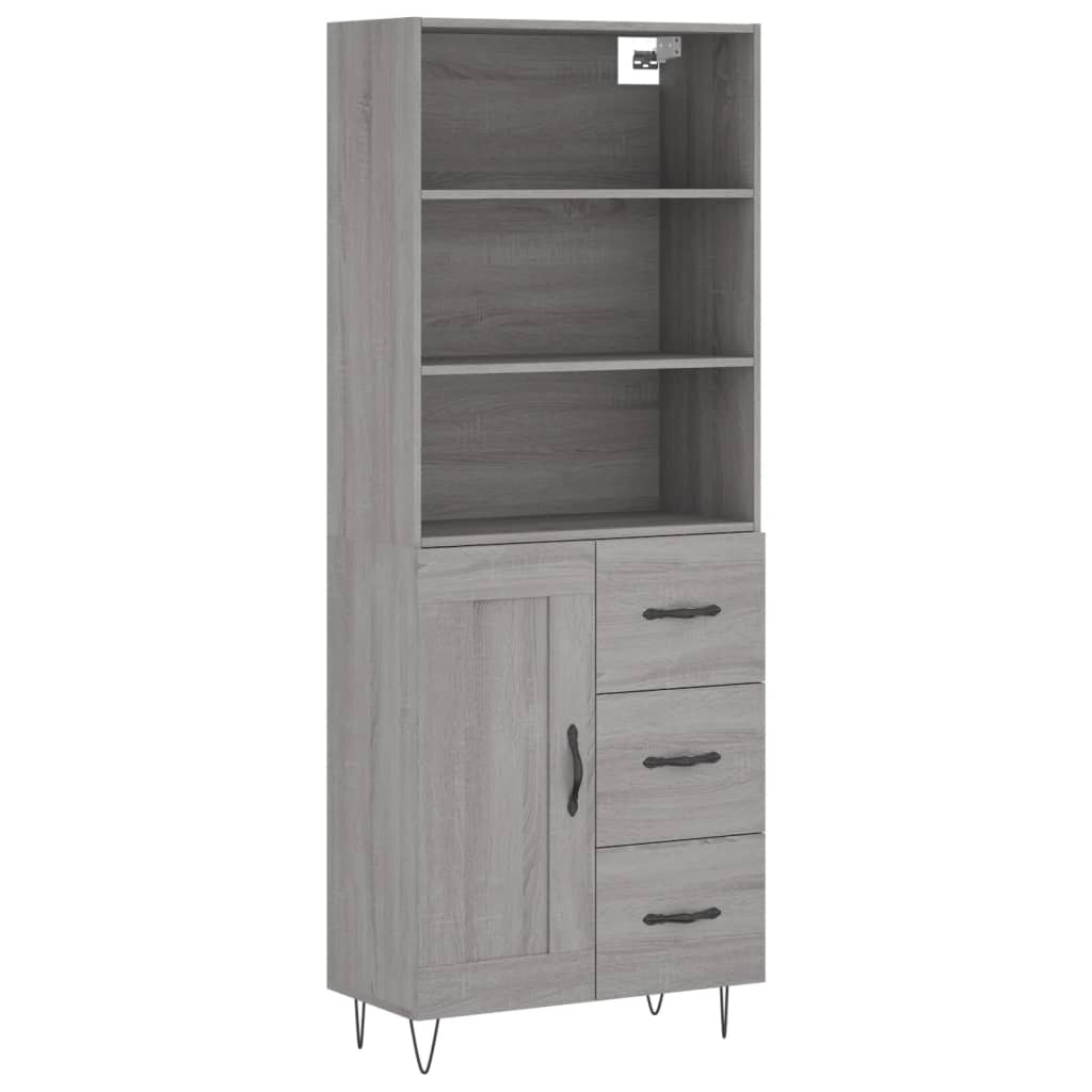 Visoka komoda siva sonome 69,5x34x180 cm od konstruiranog drva