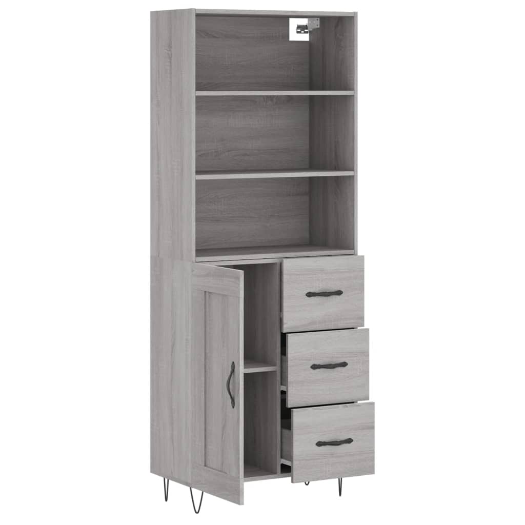 Visoka komoda siva sonome 69,5x34x180 cm od konstruiranog drva