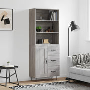 Visoka komoda siva sonome 69,5x34x180 cm od konstruiranog drva