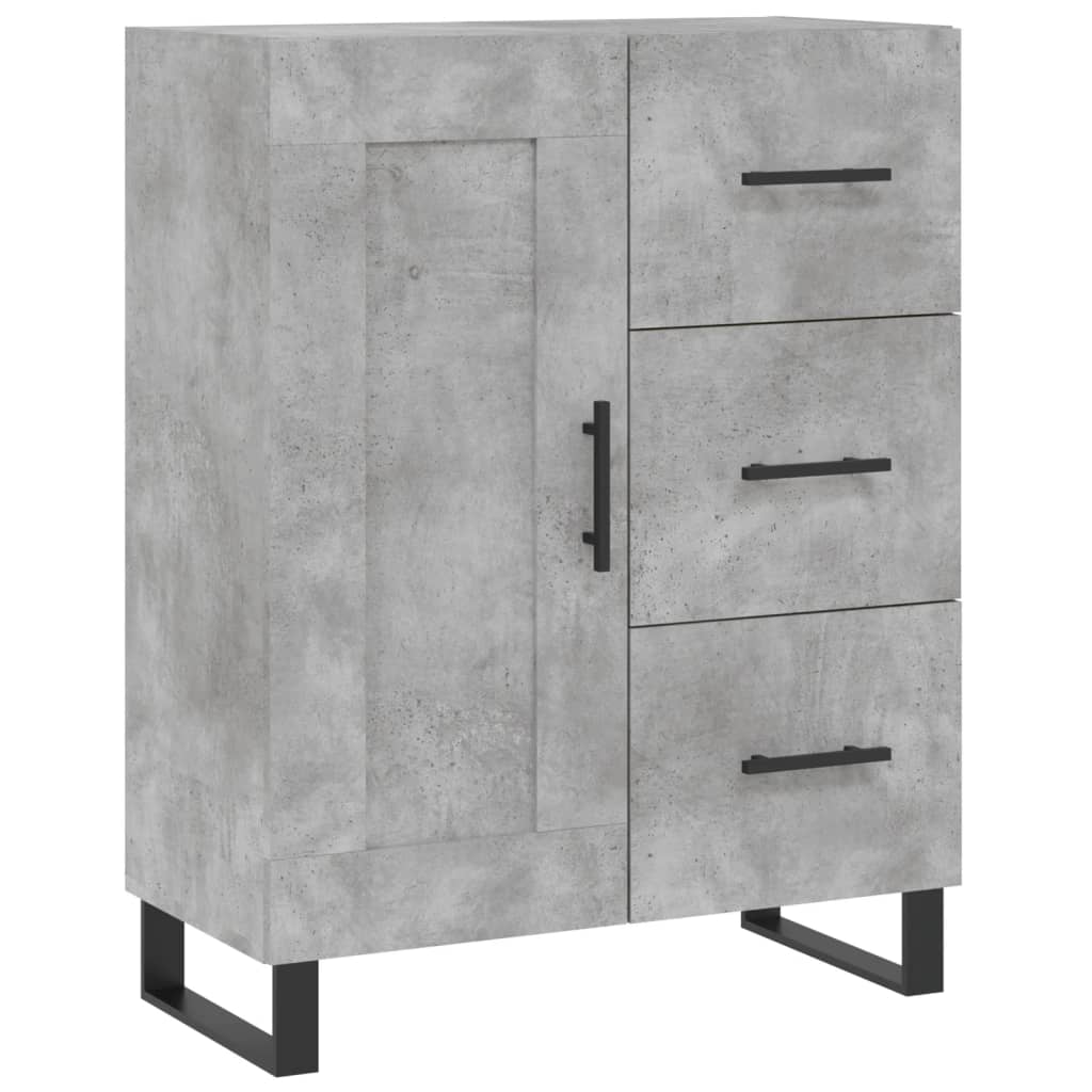 Visoka komoda siva betona 69,5x34x180 cm od konstruiranog drva
