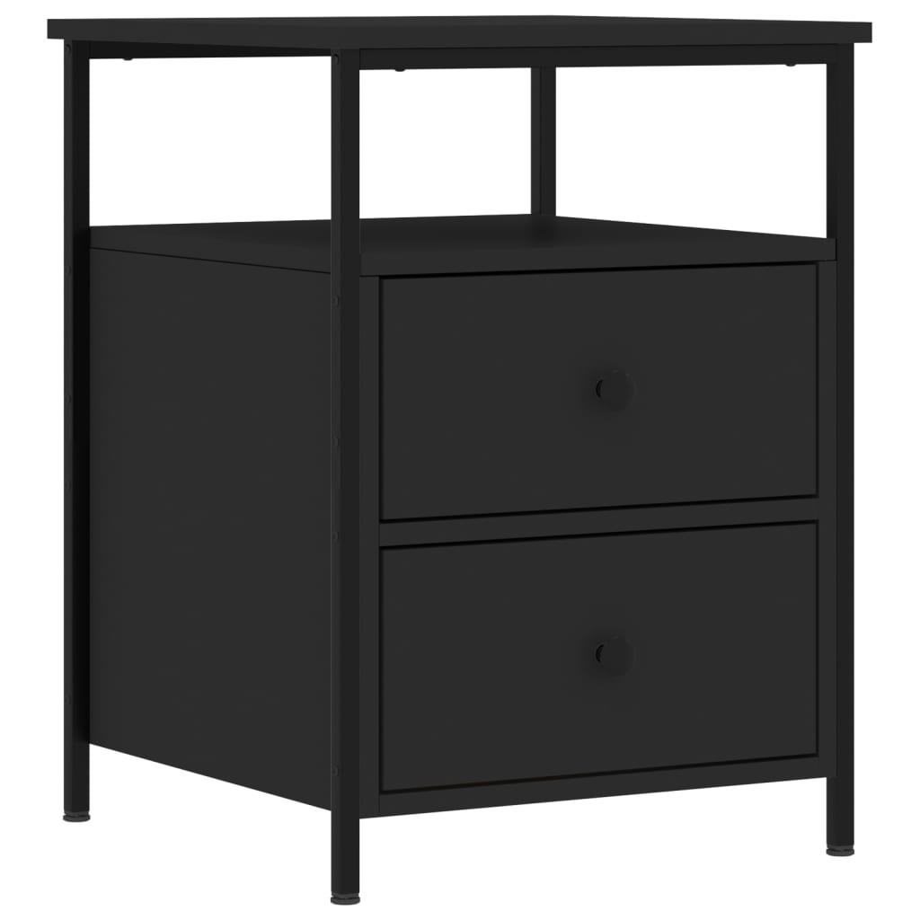 Noćni ormarići 2 kom crni 44 x 45 x 60 cm od konstruiranog drva