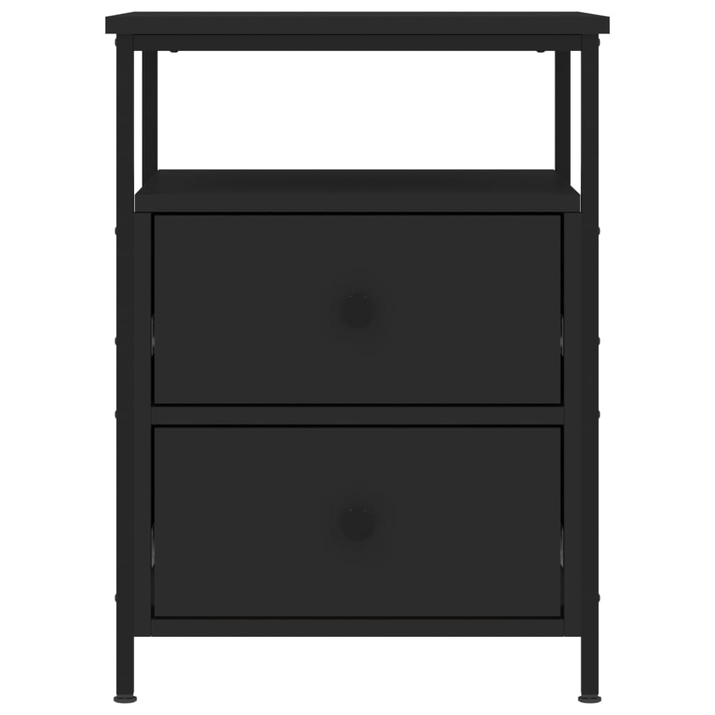 Noćni ormarići 2 kom crni 44 x 45 x 60 cm od konstruiranog drva