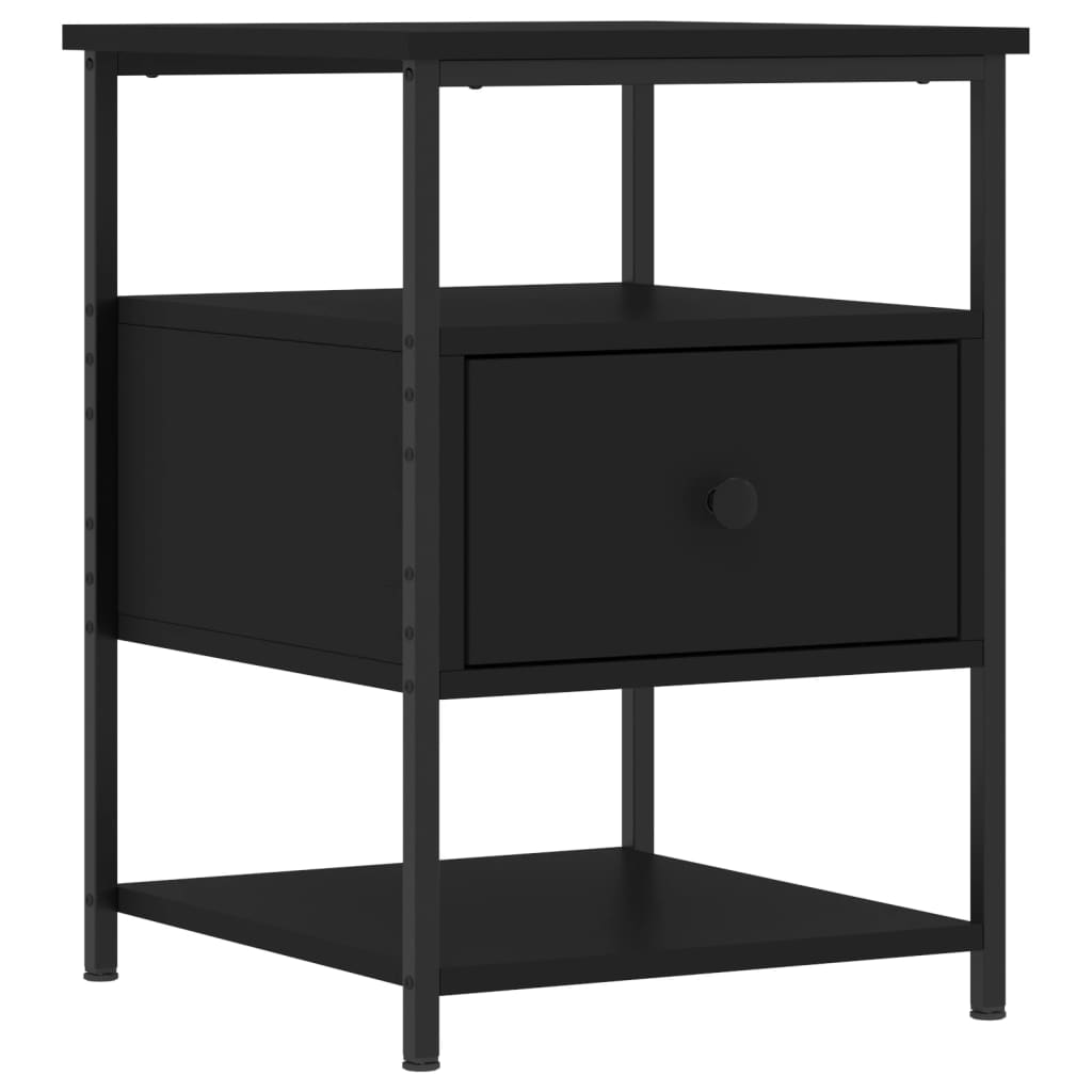 Noćni ormarići 2 kom crni 40 x 42 x 56 cm od konstruiranog drva