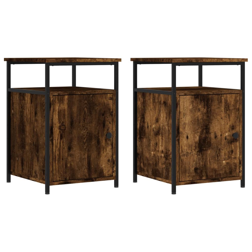 Noćni ormarići 2 kom dimljeni hrast 40x42x60 cm drveni