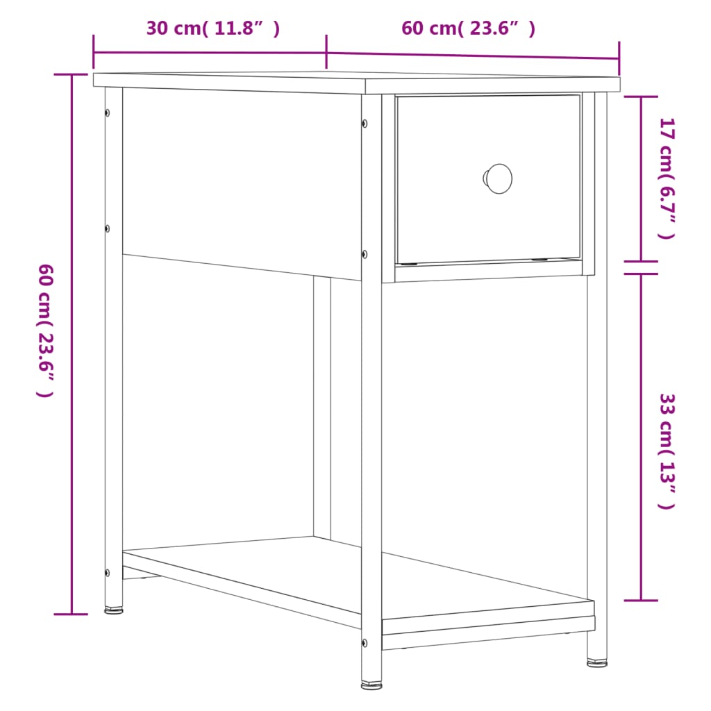 Noćni ormarići 2 kom crni 30 x 60 x 60 cm od konstruiranog drva