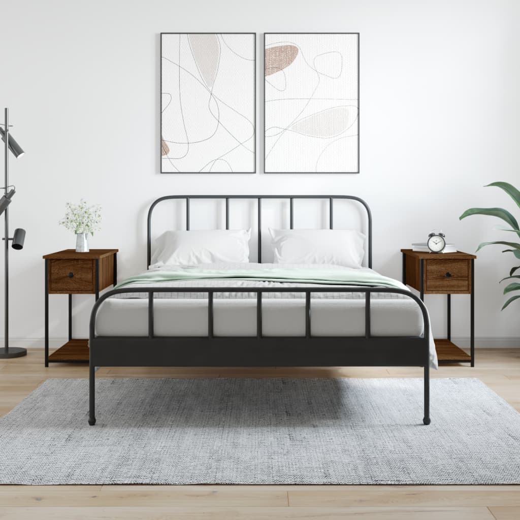 Noćni ormarići 2 kom boja hrasta 30x60x60 cm konstruirano drvo