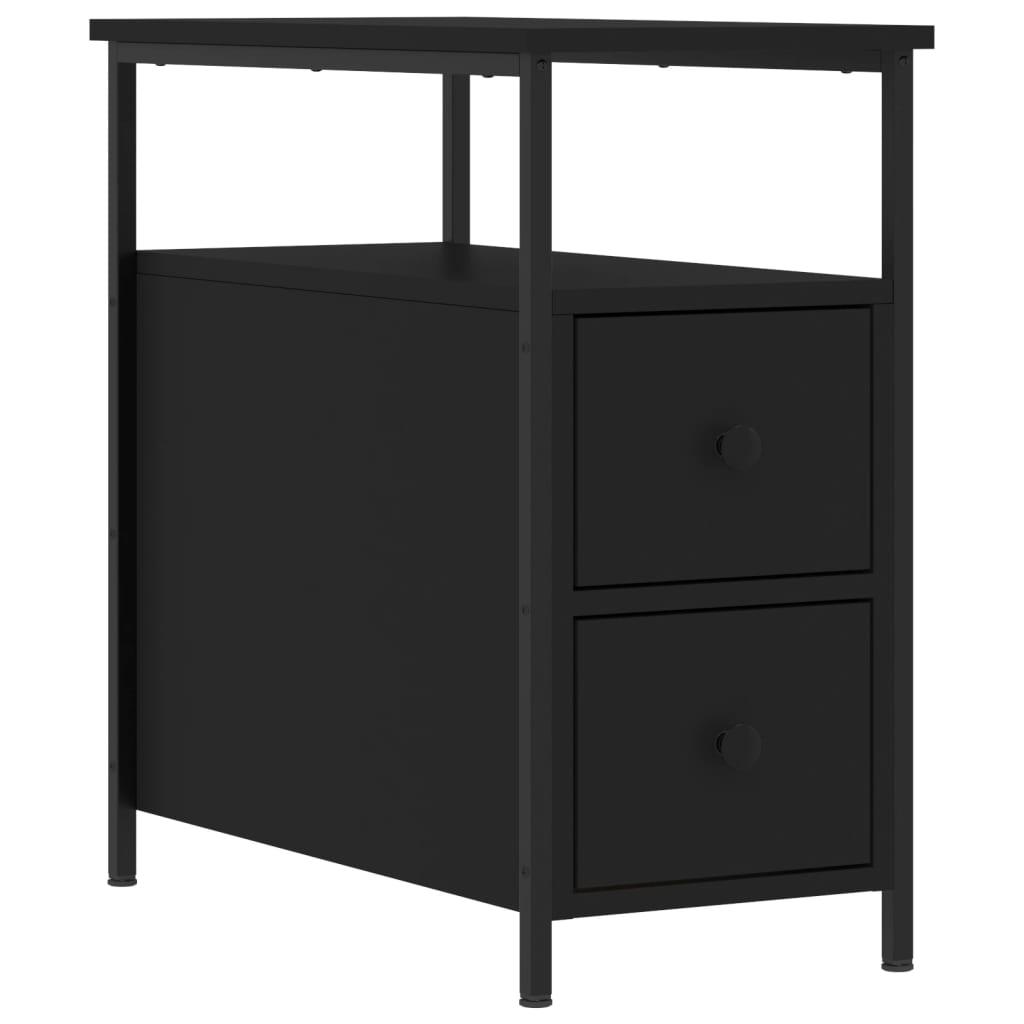 Noćni ormarići 2 kom crni 30 x 60 x 60 cm od konstruiranog drva