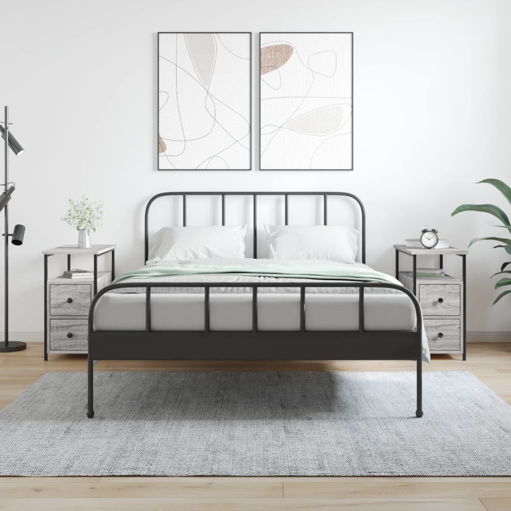 Noćni ormarići 2 kom boja hrasta 30x60x60 cm konstruirano drvo