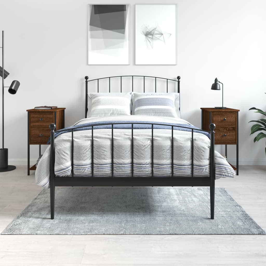 Noćni ormarići 2 kom boja hrasta 32x42x70 cm konstruirano drvo