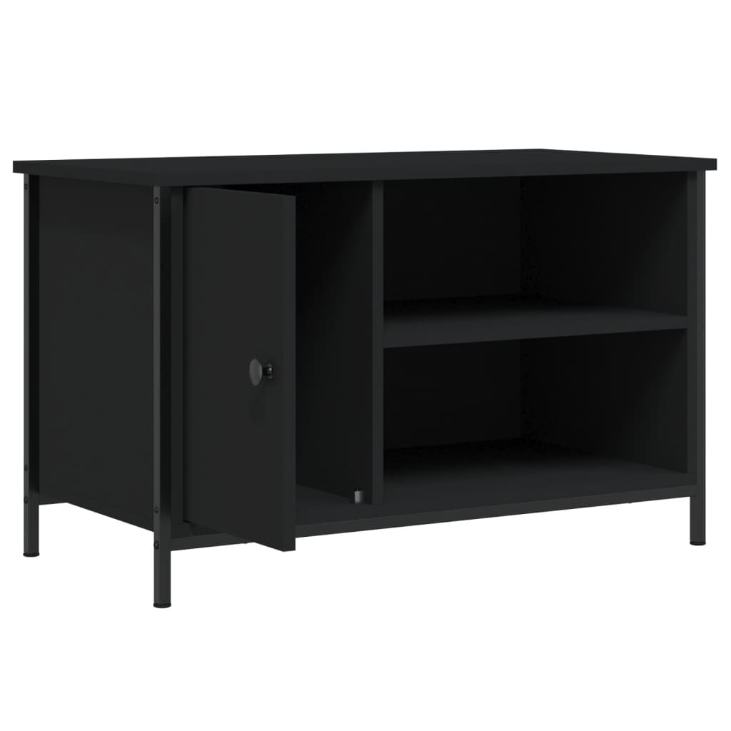 TV ormarić crni 80x40x50 cm od konstruiranog drva