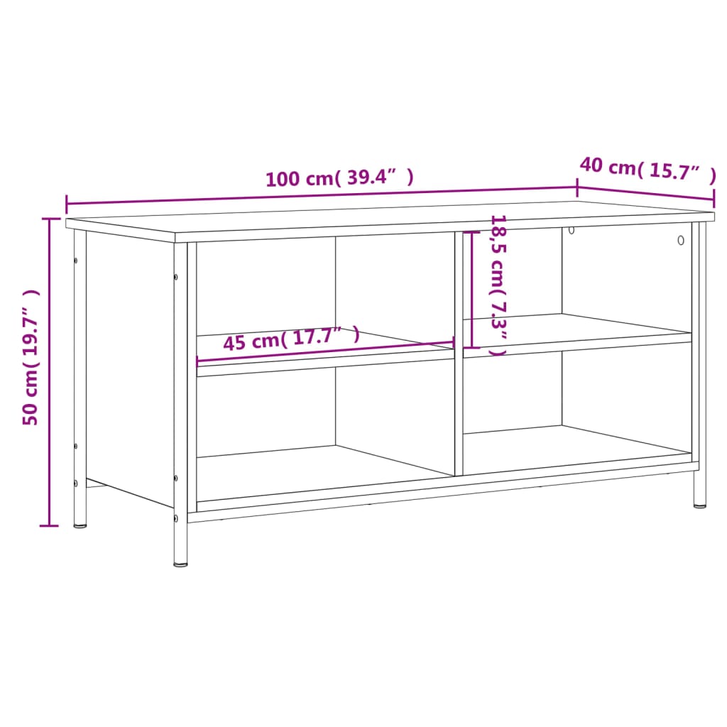 TV ormarić boja hrasta 100 x 40 x 50 cm od konstruiranog drva