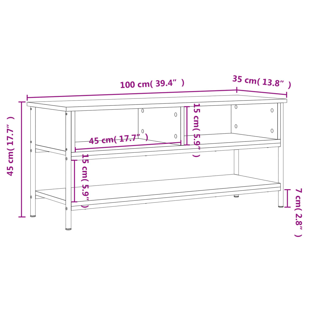 TV ormarić Sonoma hrast 100x35x45 cm Konstruirano drvo