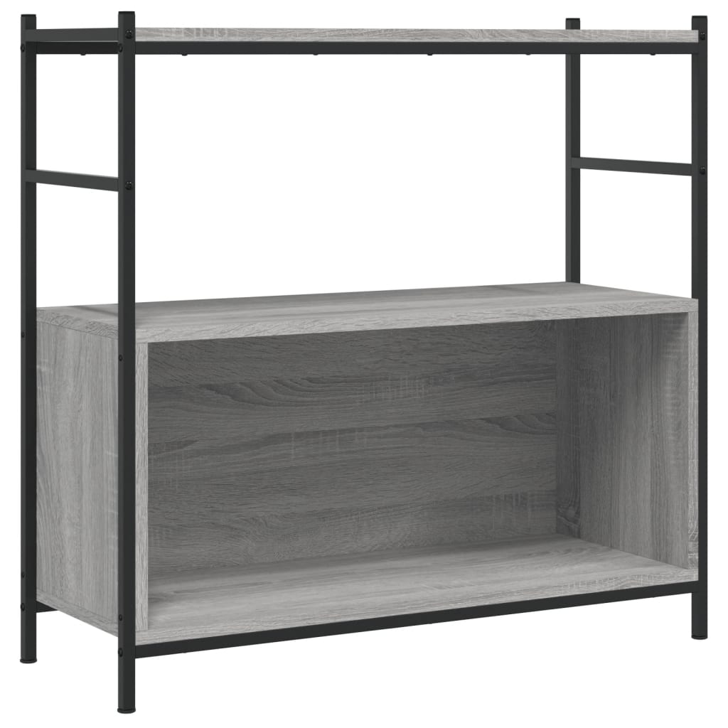 Regal za knjige siva boja hrasta 80x30x78,5 cm drvo i željezo