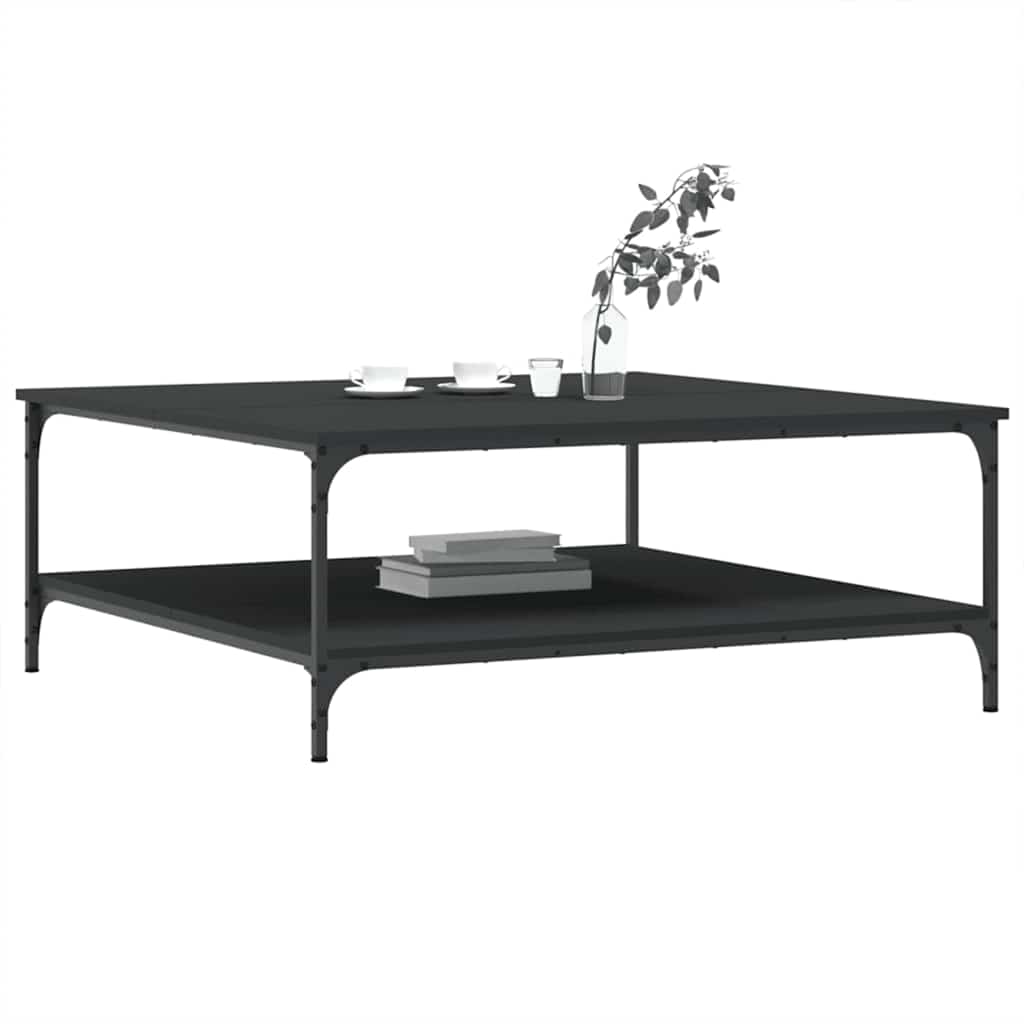 Stolić za kavu crni 100 x 100 x 40 cm od konstruiranog drva