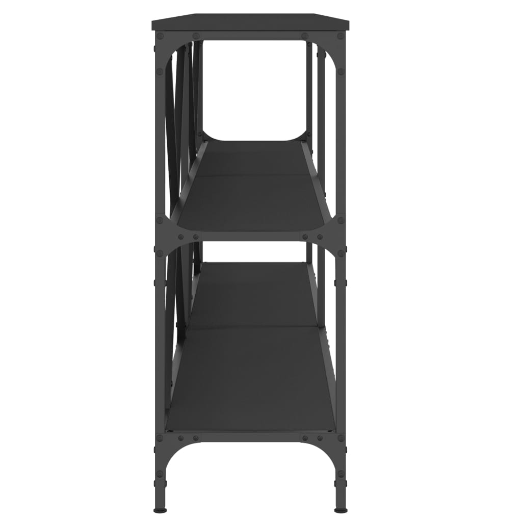Konzolni stol crni 180x30x75 cm od konstruiranog drva i željeza