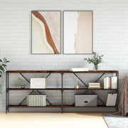 Konzolni stol boja hrasta 200 x 30 x 75 cm od drva i željeza