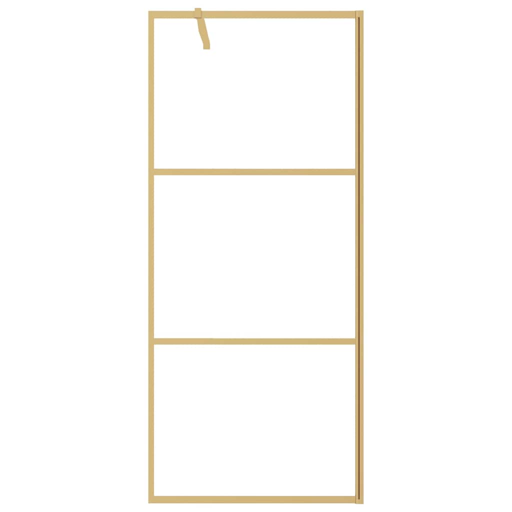 Stijenka za walk-in tuš sa staklom ESG zlatna 90 x 195 cm