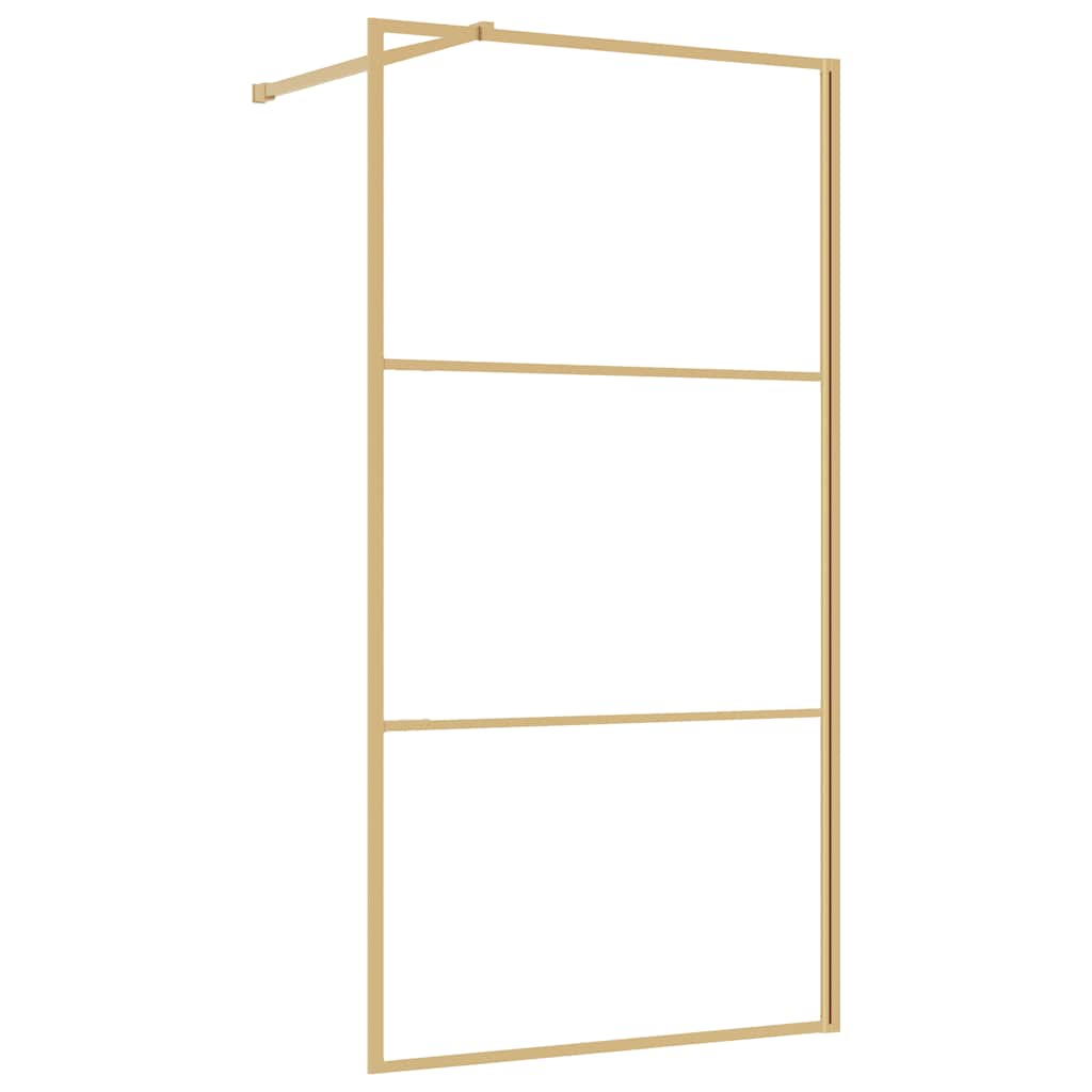 Stijenka za walk-in tuš sa staklom ESG zlatna 100 x 195 cm