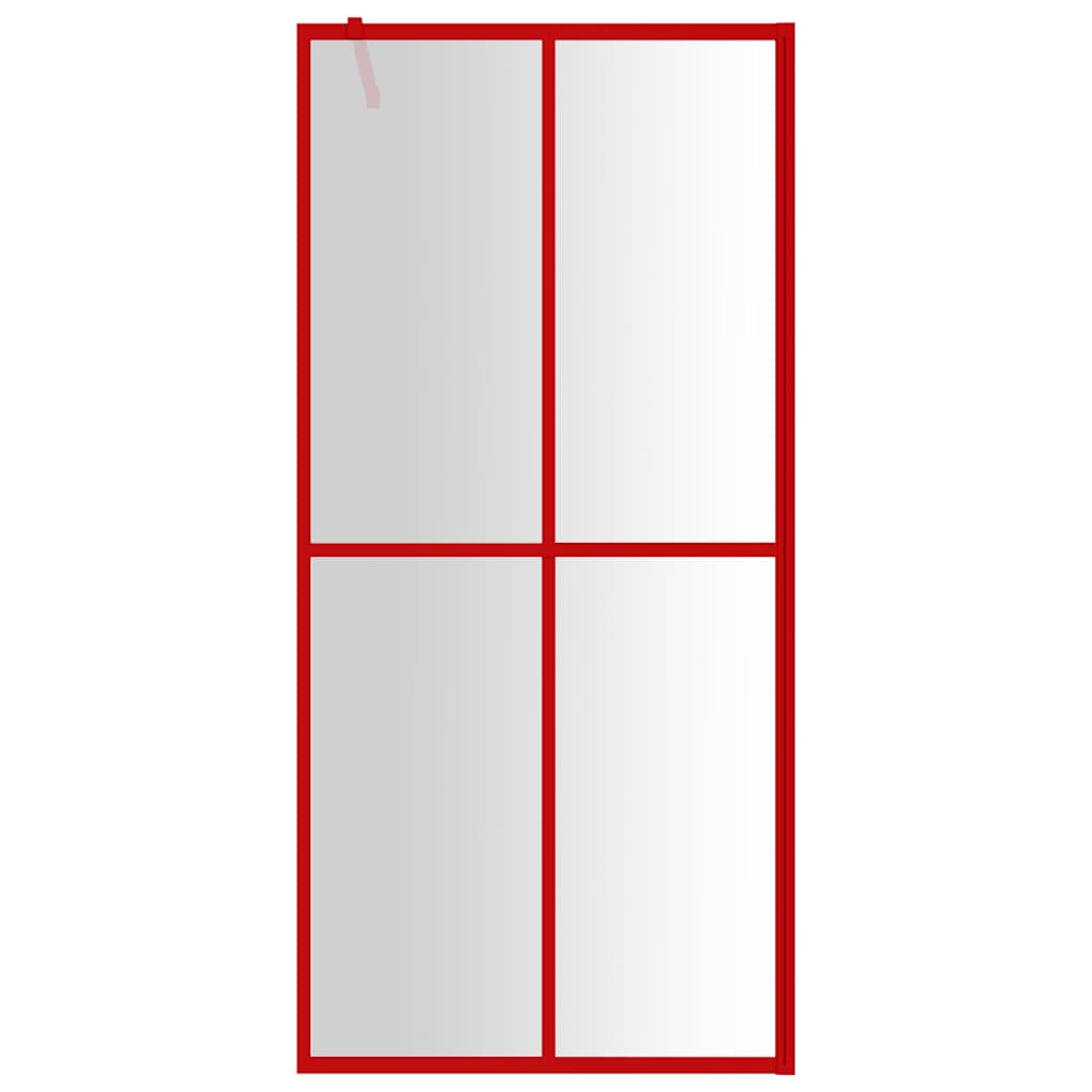Stijenka za walk-in tuš sa staklom ESG crvena 100 x 195 cm