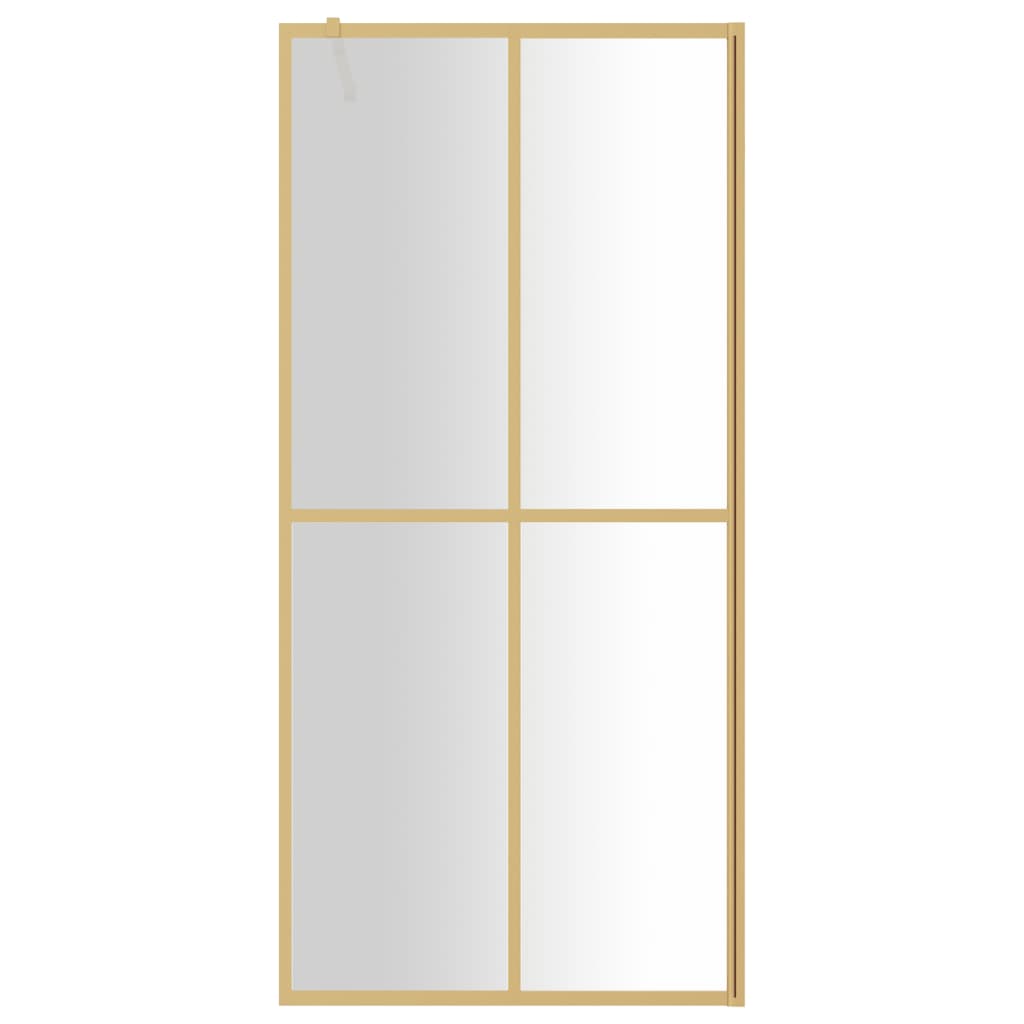 Stijenka za walk-in tuš sa staklom ESG zlatna 100 x 195 cm
