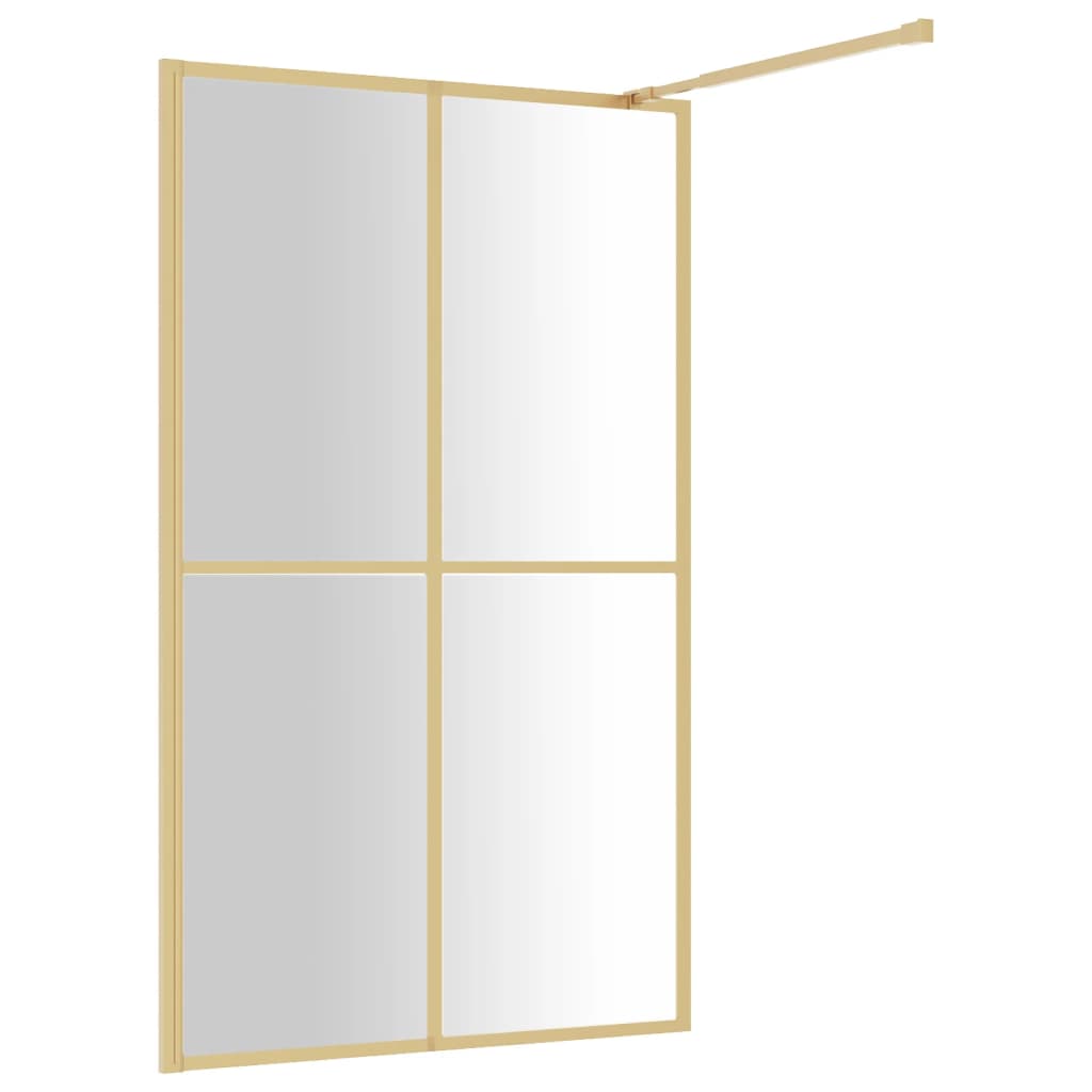 Stijenka za walk-in tuš sa staklom ESG zlatna 118 x 195 cm