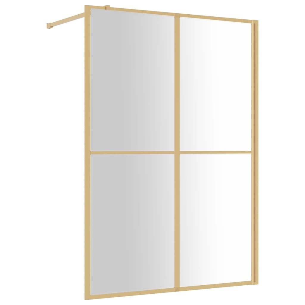 Stijenka za walk-in tuš sa staklom ESG zlatna 140 x 195 cm