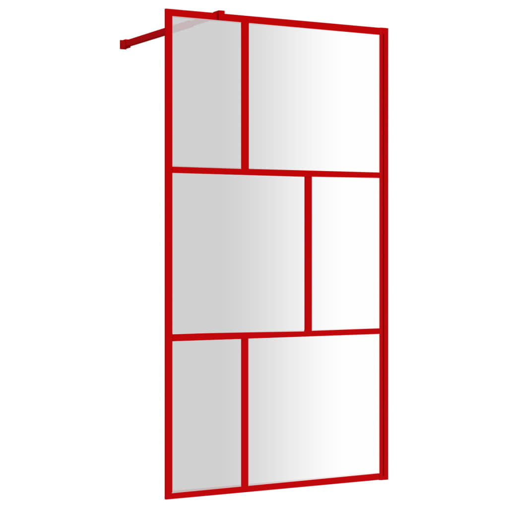 Stijenka za walk-in tuš sa staklom ESG crvena 115 x 195 cm