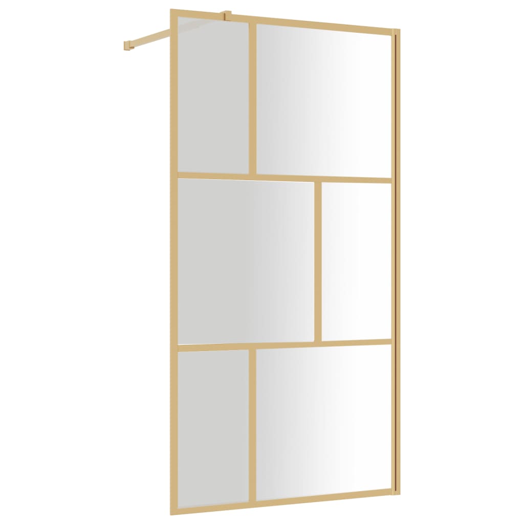 Stijenka za walk-in tuš sa staklom ESG zlatna 115 x 195 cm