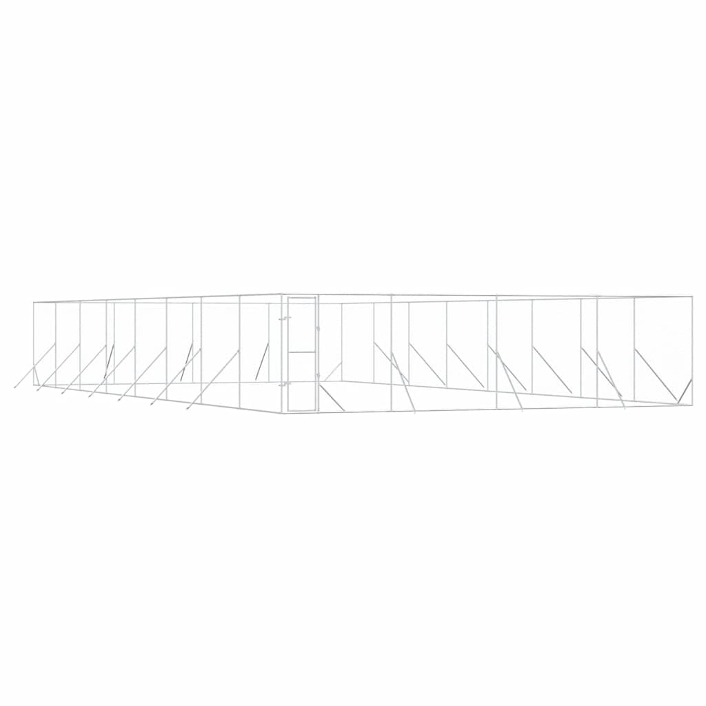 Vanjski kavez za pse srebrni 8 x 16 x 2 m od pocinčanog čelika