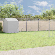 Vanjski kavez za pse s krovom srebrni 10 x 10 x 2,5 m čelični