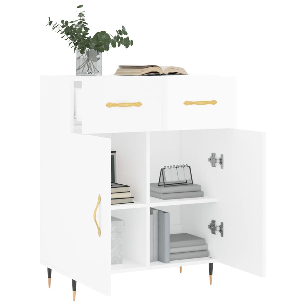 Komoda sjajna bijela 69,5x34x90 cm od konstruiranog drva