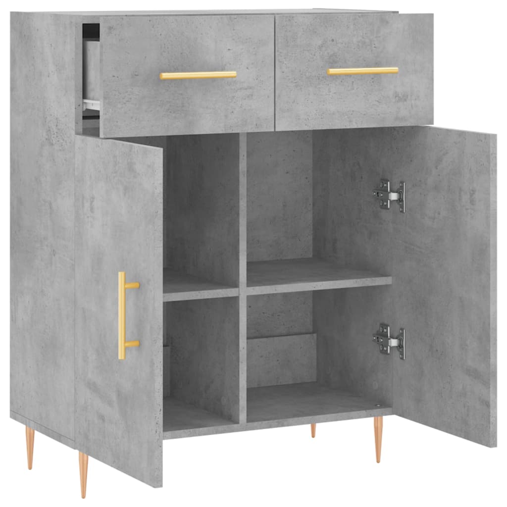 Komoda siva boja betona 69,5x34x90 cm od konstruiranog drva
