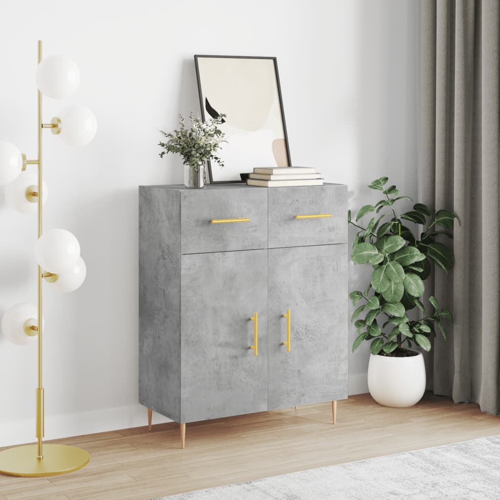 Komoda siva boja betona 69,5x34x90 cm od konstruiranog drva