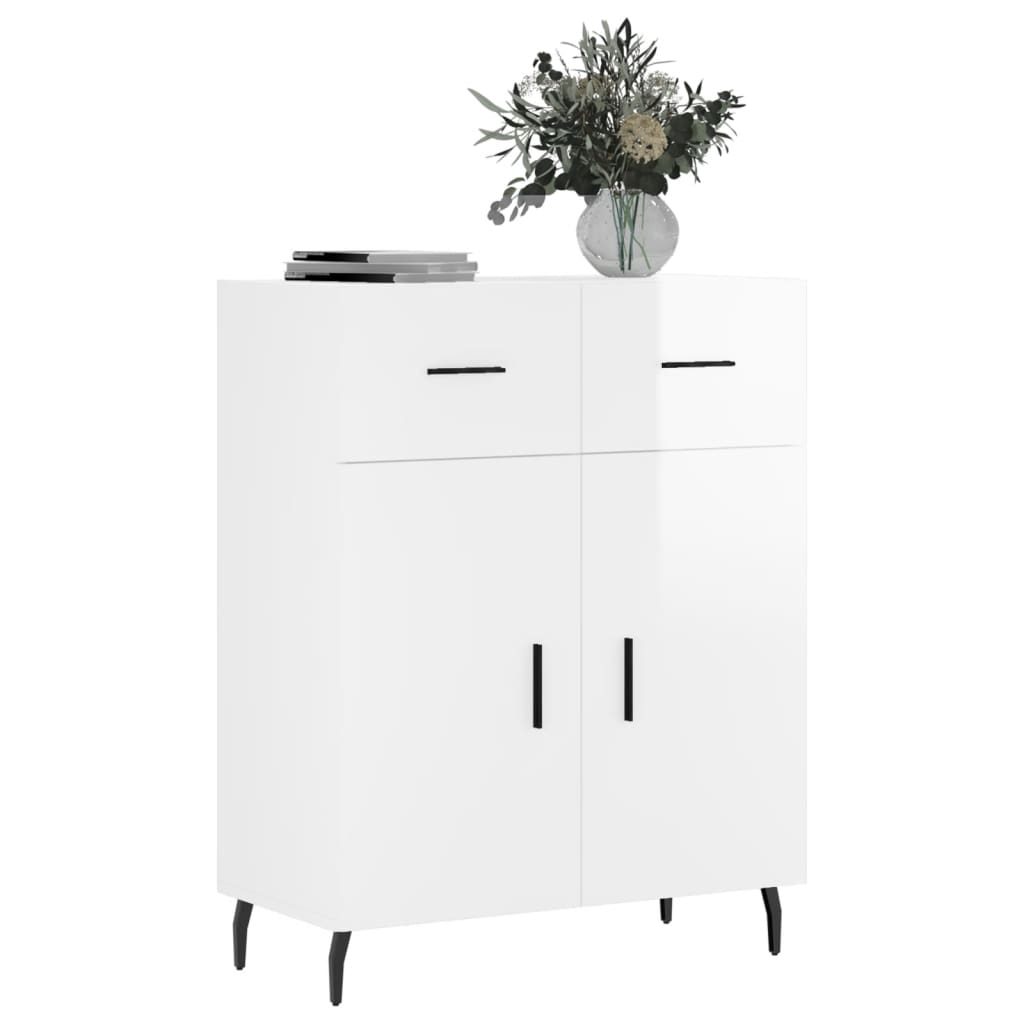 Komoda sjajna bijela 69,5x34x90 cm od konstruiranog drva