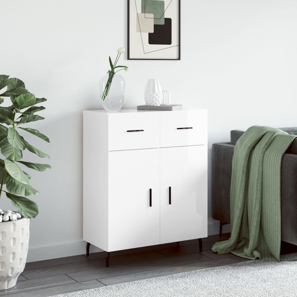 Komoda sjajna bijela 69,5x34x90 cm od konstruiranog drva