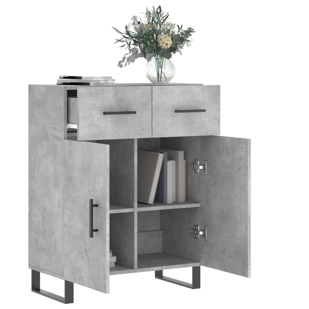 Komoda siva boja betona 69,5x34x90 cm od konstruiranog drva