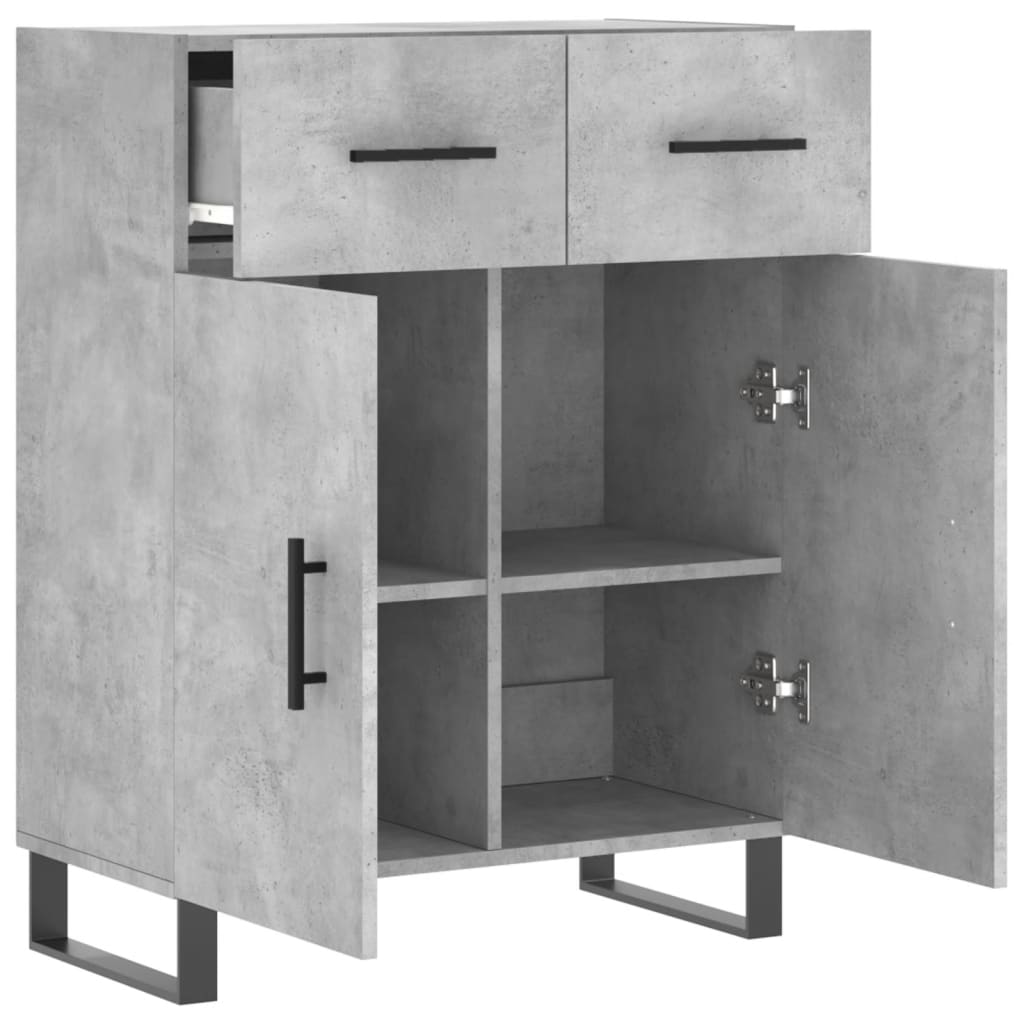 Komoda siva boja betona 69,5x34x90 cm od konstruiranog drva