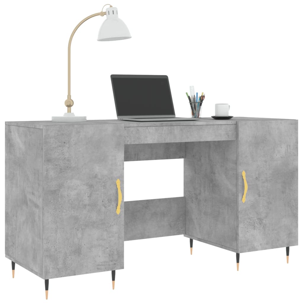 Radni stol boja betona 140 x 50 x 75 cm od konstruiranog drva