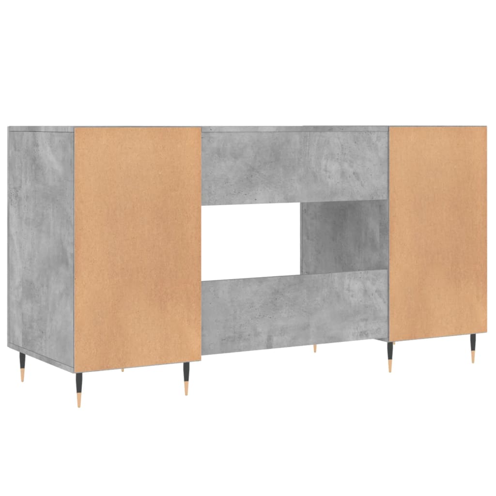 Radni stol boja betona 140 x 50 x 75 cm od konstruiranog drva
