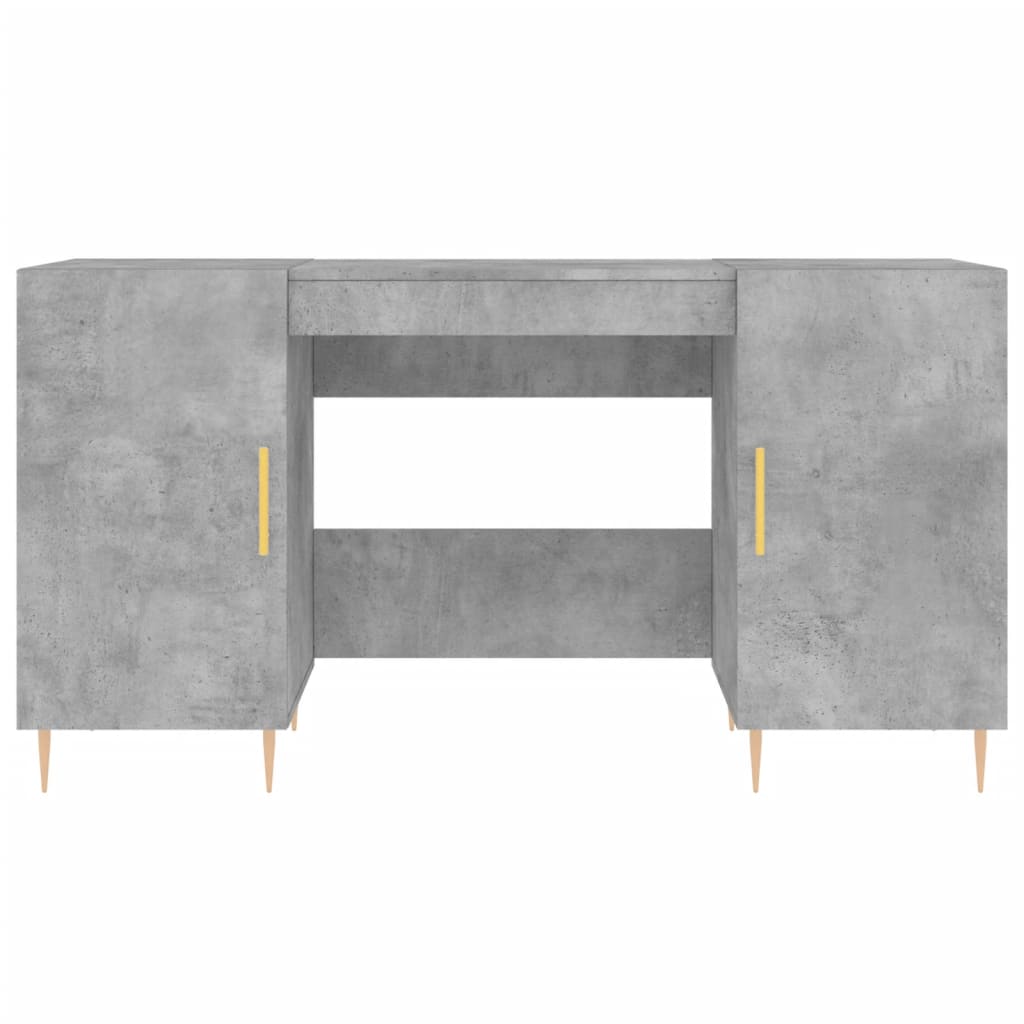 Radni stol boja betona 140 x 50 x 75 cm od konstruiranog drva
