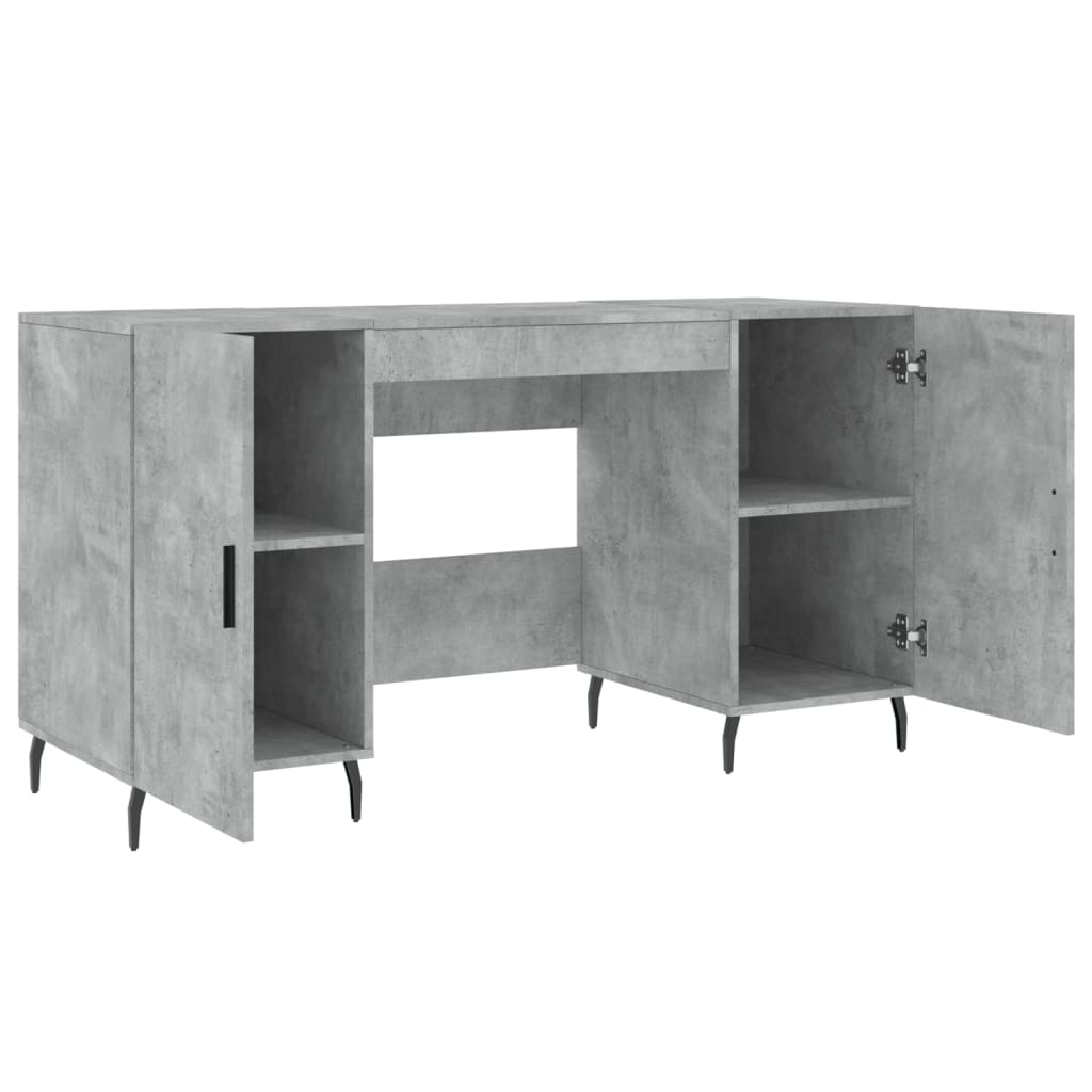 Radni stol boja betona 140 x 50 x 75 cm od konstruiranog drva