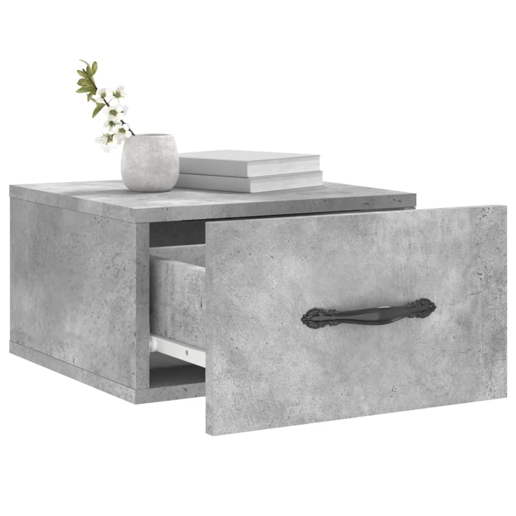 Zidni noćni ormarići 2 kom Siva betona 35 x 35 x 20 cm