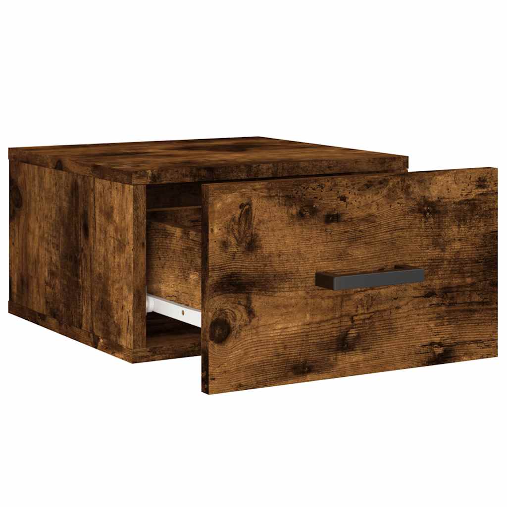 Zidni noćni ormarići 2 kom dimljenog hrasta 35x35x20 cm Smeđa