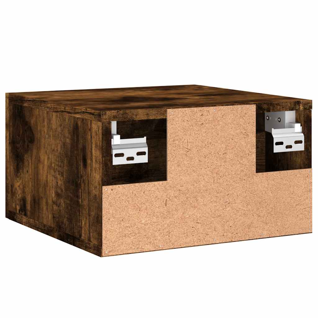 Zidni noćni ormarići 2 kom dimljenog hrasta 35x35x20 cm Smeđa