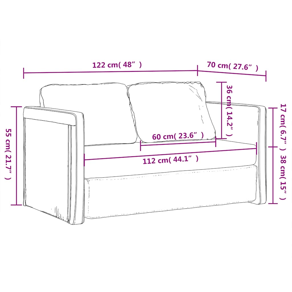 Podni kauč na razvlačenje 2-u-1 tamnosivi 122x204x55 cm baršun