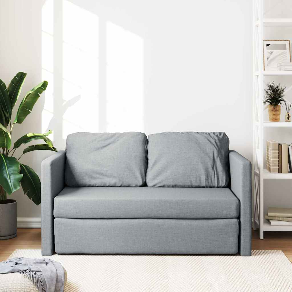 Podni kauč na razvlačenje 2-u-1 svjetlosivi 112x174x55cm baršun