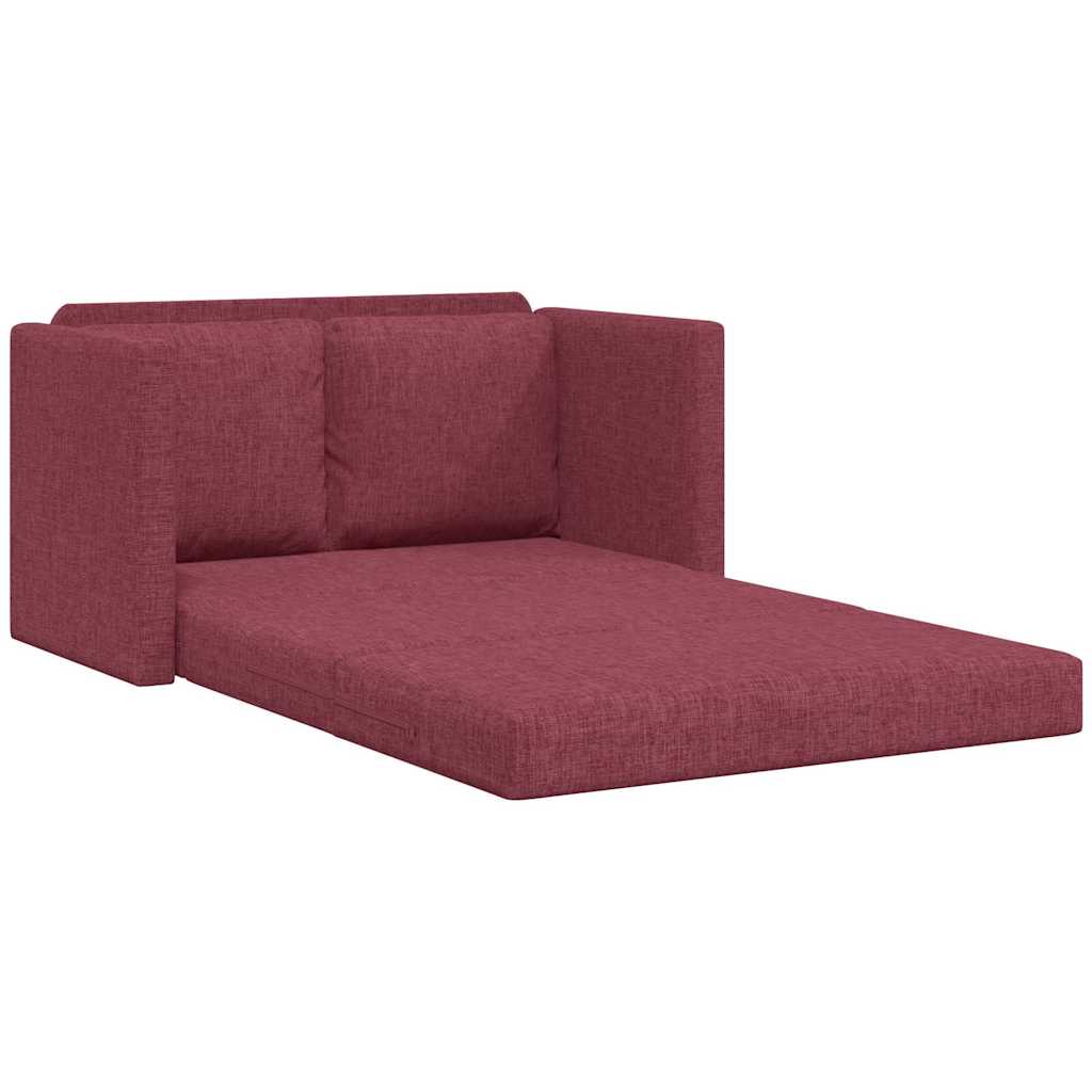 Podni kauč na razvlačenje 2-u-1 boja vina 112x174x55 cm baršun